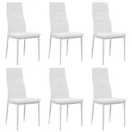 Krzesła - vidaXL Krzesła ze sztucznej skóry, 6 szt., 43 x 43,5 x 96 cm, białe - miniaturka - grafika 1
