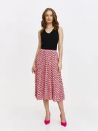 Spódnice - Plisowana spódnica midi z różowym printem - miniaturka - grafika 1