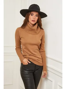 Soft Cashmere Golf w kolorze karmelowym - Swetry damskie - miniaturka - grafika 1