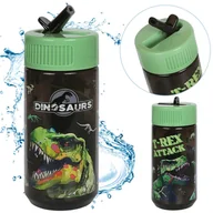 Bidony dla dzieci - Dinozaury BUTELKA NA WODĘ z ustnikiem, BIDON SZKOLNY na wodę dla chłopca 330 ml - miniaturka - grafika 1