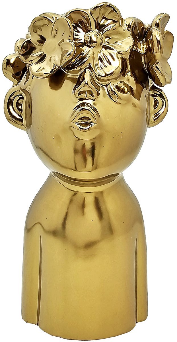OUTLET HK -44 OSŁONKA WAZON TWARZ KWIATY GŁOWA DONICA doniczka GOLD