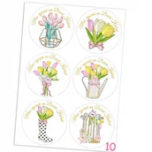 Scrapbooking - Naklejki Etykietki Na 8 Marca Dzień Kobiet 6 Szt 4,5 Cm N10 - miniaturka - grafika 1