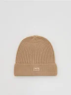 Czapki damskie - Reserved - Dzianinowa czapka z wiskozą - beżowy - miniaturka - grafika 1
