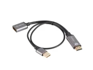 Adaptery i przejściówki - Lanberg AD-HD-DP-02 adapter kablowy 0,2 m HDMI Typu A (Standard) DisplayPort Srebrny - miniaturka - grafika 1