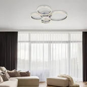 Lampy sufitowe - Globo Lampa sufitowa LED Rubio, długość 114 cm, szary, CCT, 4-punktowa - miniaturka - grafika 1