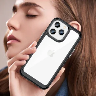 Outer Space Case etui iPhone 14 Pro Max sztywny pokrowiec z żelową ramką czarny - Etui i futerały do telefonów - miniaturka - grafika 7