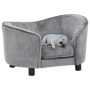 Vidaxl Sofa dla psa, szara, 69x49x40 cm, pluszowa - Legowiska dla psów - miniaturka - grafika 1