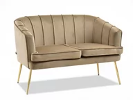 Sofy i kanapy - SOFA DWUOSOBOWA Z WELURU ESTEL BEŻOWY NA ZŁOTEJ PODSTAWIE - miniaturka - grafika 1