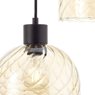 Brilliant Lampa wisząca Casto, długość 95 cm, bursztynowa, 6-punktowa, szkło - Lampy sufitowe - miniaturka - grafika 1