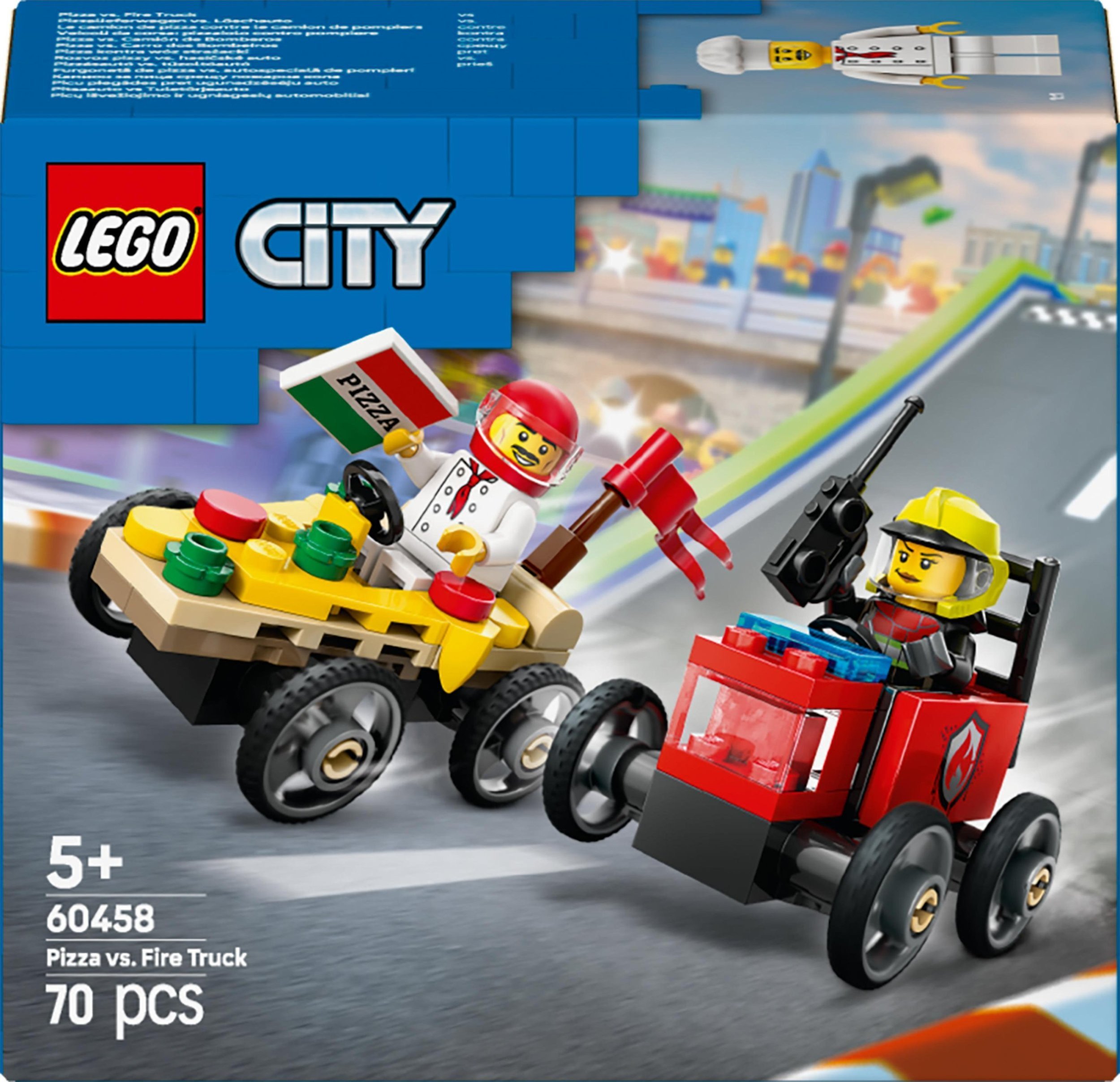 LEGO City Zestaw wyścigówek: pizza kontra wóz strażacki 4 szt. 60458