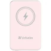 Powerbanki - Verbatim Charge 'n' Go Magnetic Wireless Power Bank 5000mAh różowy - miniaturka - grafika 1