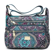 Torebki damskie - Pealwel Damska torebka na ramię pojemna torba z wieloma kieszeniami damska torebka crossbody tote top uchwyt tornister, Ss-czarny i niebieski - miniaturka - grafika 1