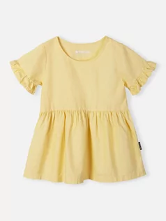 Sukienki i spódniczki dla dziewczynek - Reima Sukienka "Mekkonen" w kolorze żółtym - grafika 1