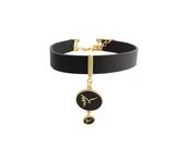 Naszyjniki - Choker skórzany z logo Colibra (C22/JES/177AU) - miniaturka - grafika 1