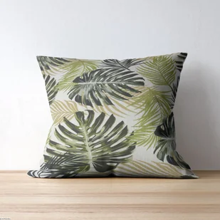 Bawełniana poszewka na poduszke z wzorem Monstera - Poszewki na poduszki - miniaturka - grafika 1