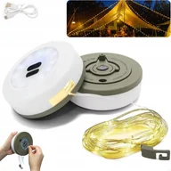 Lampy ogrodowe - Przenośna girlanda świetlna na rolce 10M Camping Ogród sznur żarówki LED - miniaturka - grafika 1