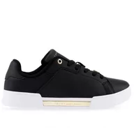 Buty sportowe damskie - Buty Tommy Hilfiger Court Sneakers FW0FW07116-BDS - czarne - miniaturka - grafika 1