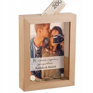 Skarbonki - Skarbonka Drewniana Dla Par Imię Twoje Zdjęcie Y7 - miniaturka - grafika 1