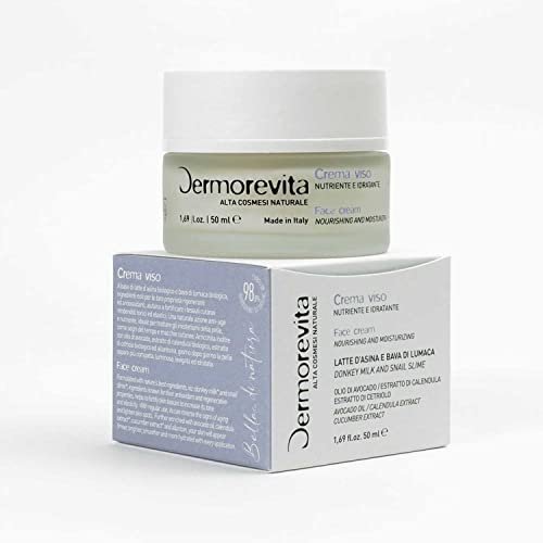 DermorEvita ślimakowy krem do twarzy ze ślimaka i mleka asińskiego, z olejem z awokado, ekstraktem z ogórka i nagietka, alantoina, organiczny 50 ml