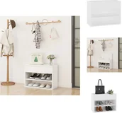 Szafki na buty - vidaXL Ławka na buty biała 60x30x45 cm materiał drewnopochodny - Stojaki i szafki na buty - miniaturka - grafika 1