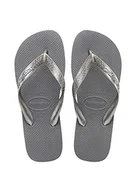 Klapki i japonki damskie - Havaianas Damskie japonki Top Tiras, srebrny - STEEL GREY - 25/26 EU - miniaturka - grafika 1