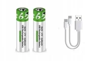 Ładowarki i akumulatory - WIELOKROTNE BATERIE PALUSZKI AKUMULATORKI 18650 2 SZT ŁADOWANE KABLEM USB-C - miniaturka - grafika 1