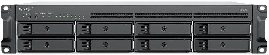 Serwer plików Synology NAS RS1226+ 8x0HDD 2,2Ghz 2x2,5GbE 1x4GB DDR4 3Y 4711174726868