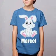 Koszulki dla dziewczynek - Koszulka wielkanocna (imię) - zając - koszulka dziecięca - miniaturka - grafika 1