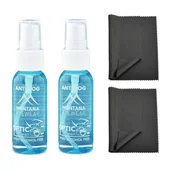 Płyny do soczewek kontaktowych - ZESTAW 4 PRODUKTÓW - 2x 30ml Płyn ANTI-FOG przeciw parowaniu + 2x Ściereczka Premium z mikrofibry - miniaturka - grafika 1