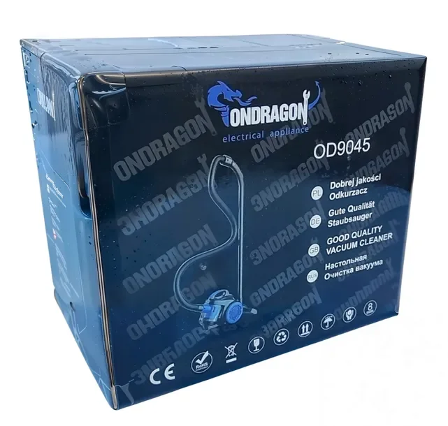 Odkurzacz Cyklonowy Bezworkowy 3999w 2l Ondragon Lekki Filtr Hepa Mocny