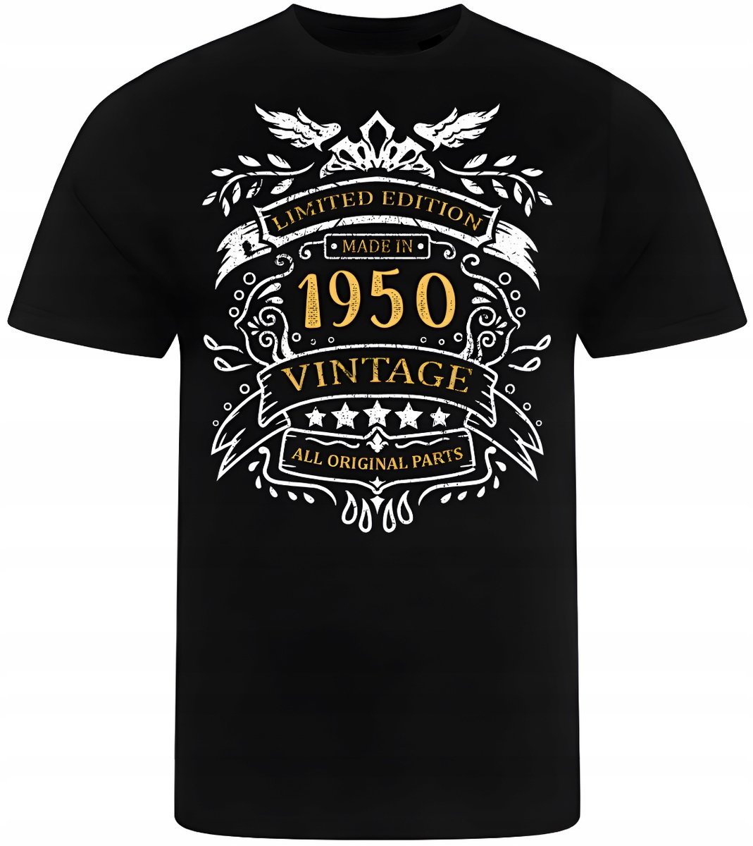 KOSZULKA MĘSKA NADRUK NA URODZINY ROCZNIK 1950 PREZENT PREMIUM 3XL