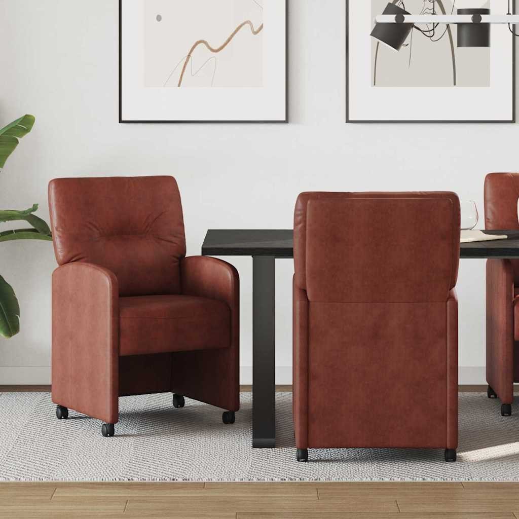 vidaXL Krzesła jadalne 2 pcs Błyszczący brązowy 57 x 67 x 95 cm