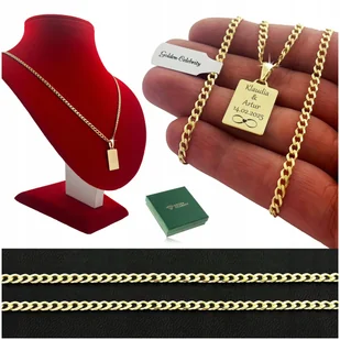 ZŁOTY NIEŚMIERTELNIK Z GRAWEREM / ŁAŃCUSZEK ZAWIESZKA SREBRNY 925 + DARMOWE DODATKI - Łańcuszki - miniaturka - grafika 1