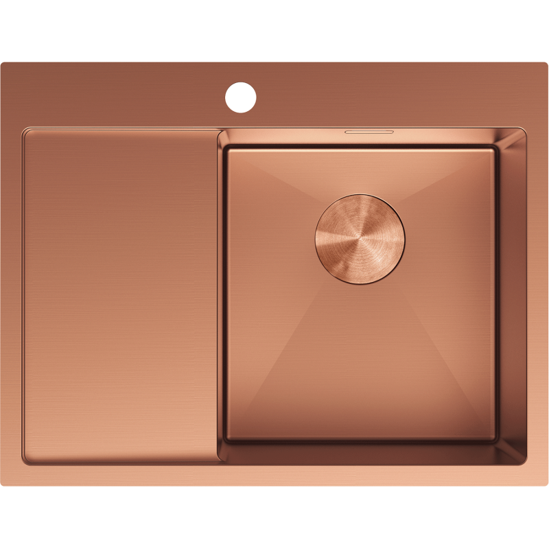 Mexen Exar zlewozmywak stalowy 1-komorowy z ociekaczem prawy 620 x 480 mm, miedź - 6432621005P-65