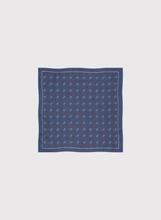 Granatowa poszetka męska w kolorowy mikrowzór - Dodatki do ubrań - miniaturka - grafika 1