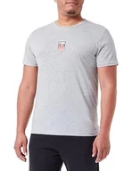 Koszulki męskie - Bona Basics, Cyfrowy nadruk, męski T-shirt basic,%70% bawełna%30 poliester, szary, casualowy, męskie topy, rozmiar: S, szary, S - miniaturka - grafika 1