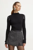 Swetry damskie - Patrizia Pepe sweter damski kolor czarny lekki 2K0293 K219 - miniaturka - grafika 1