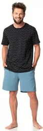 Piżamy męskie - Piżama męska bawełniana letnia krótkie spodnie i bluzka duże rozmiary MNS 901 Key - grafika 1