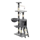 Drapaki dla kotów - Drapak dla kota 49 x 35 x 136 cm szary - miniaturka - grafika 1