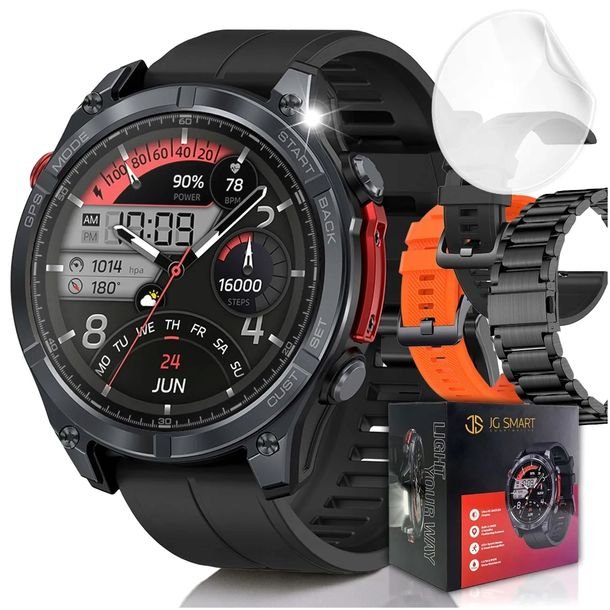 SMARTWATCH Męski Zegarek z GPS Rozmowy IP69K HD Amoled Menu PL Smart Watch
