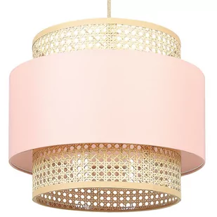 Lampa wisząca naturalna z różowym YUMURI - Lampy sufitowe - miniaturka - grafika 1