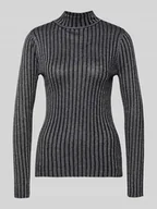 Swetry damskie - Sweter z mieszanki wiskozy ze stójką model ‘Violetta’ - miniaturka - grafika 1