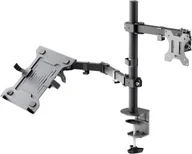 Uchwyty do monitorów - Goobay Uchwyt do monitora z ramieniem na laptopa Flex, czarny RB70815 - miniaturka - grafika 1