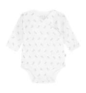 Body dla niemowląt - Body bawełniane kimono białe w koniki - 68 - miniaturka - grafika 1