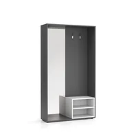 Inne meble biurowe - PLAN Ścianka na ubrania (wieszak) ze zwierciadłem, 2 haczyki, grafit/biały 6101296 - miniaturka - grafika 1