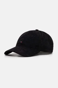 Tommy Hilfiger czapka sztruksowa kolor czarny gładka AM0AM12757 - Czapki męskie - miniaturka - grafika 1