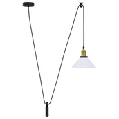 Lampy ogrodowe - vidaXL Lampa wisząca z regulacją wysokości E27 połysk biały - miniaturka - grafika 1