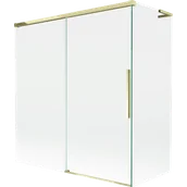 Parawany nawannowe - Mexen Rox L parawan nawannowy 2-skrzydłowy rozsuwany 150 + 70 x 150 cm, transparent, złoty - 8C9L-150-070-50-00 - miniaturka - grafika 1