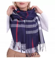 Apaszki i szaliki damskie - SZAL DAMSKI CHUSTA DUŻY KASZMIR KRATA ANGIELSKA - miniaturka - grafika 1