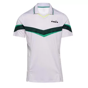 Koszulka do tenisa z krótkim rekawem męska Diadora POLO SS holly green/white - Tenis ziemny - miniaturka - grafika 1